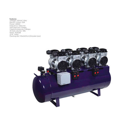 Compresseur d'air dentaire portatif durable bleu 180L silencieux sans huile 1 à 10