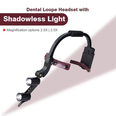 Loupes binoculaires menées dentaires réglables 2.5x 3.5x de phare de bandeau