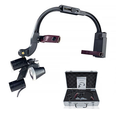 Loupes binoculaires menées dentaires réglables 2.5x 3.5x de phare de bandeau