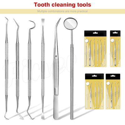 6pcs Instruments dentaires orthodontiques Nettoyage des dents et soins buccaux