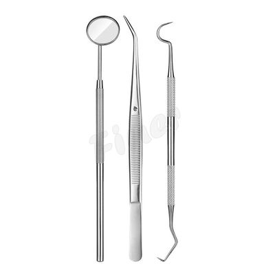3 pièces en acier inoxydable Instruments dentaires orthodontiques Miroir de bouche Outils dentaires