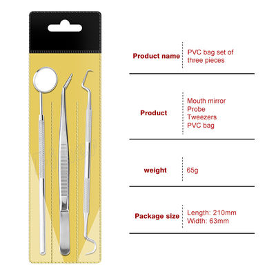 3 pièces en acier inoxydable Instruments dentaires orthodontiques Miroir de bouche Outils dentaires