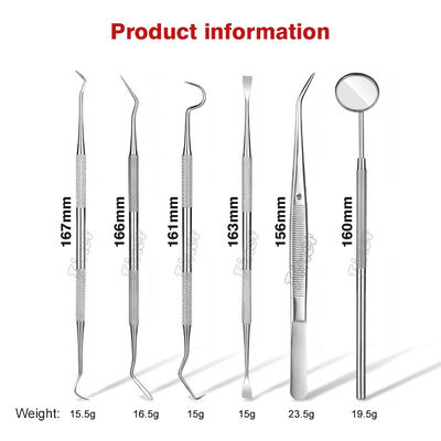 Outils de nettoyage des dents oraux en acier inoxydable avec miroir de la bouche