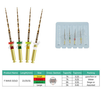 Endodontie dentaire Protaper Fichiers Un Or Unique Coupe inverse à double tranchant