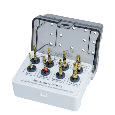 Kit de forage dentaire 8 pièces Implantation chirurgicale Forage d'or Outils d'implant