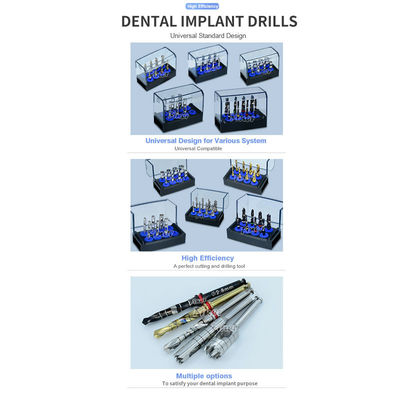 DLC revêtement en acier inoxydable standard forage d'implant dentaire de conception universelle